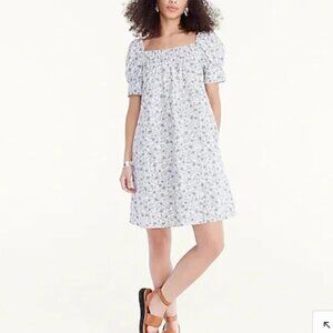 J. CREW Cotton Poplin Shift Dress in Floral Vines L BG501 Cottagecore Coquette